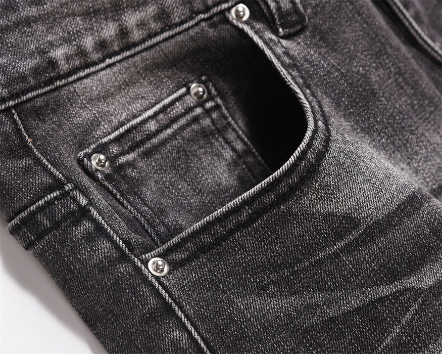 Washed Wear-white Jeans For Men